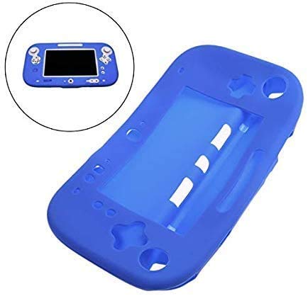 For WiiU Gamepad Controller Protective Soft Rubber Shell Case Cover WiiU Controller (Blue)