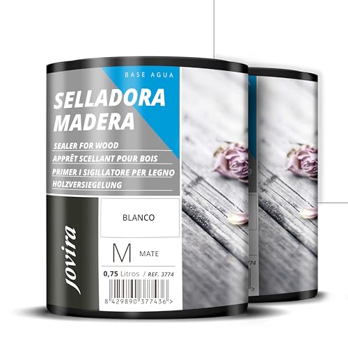 JOVIRA PINTURAS SELLADORA MADERA al Agua. Imprimación especial para madera (2X750 Mililitros) F-53-2
