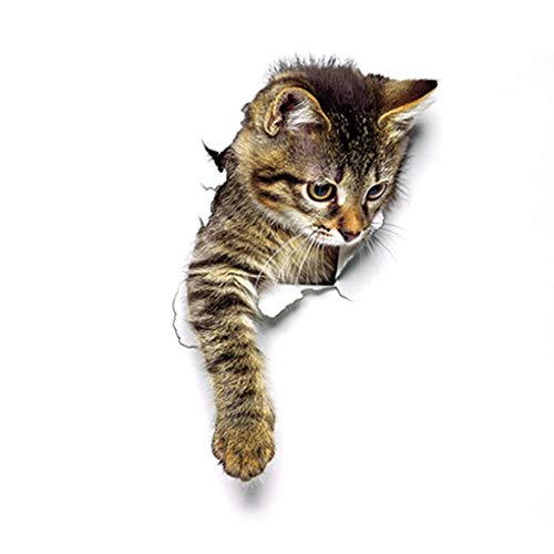 Mengonee DIY 3D del Gato extraíble Aseo Cartel Pegatinas Kids Room Decor Nursery Decal Sticker Fondo de Pantalla Cover