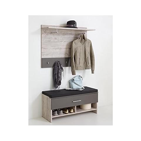 möbelando Garderobe Komplett Set Flurmöbel Dielenmöbel Garderobenset Marijo IV Cover