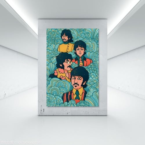 LUISAS Poster décoratif sur toile avec groupe de rock vintage The Beatles – 30 x 45 cm - Les Beatles, Paul McCartney, John Lennon, RIngo Starr, George Harrison LUISAS Poster décoratif sur toile avec groupe de rock vintage The Beatles - 30 x 45 cm – Image 8