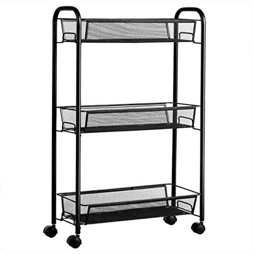 Cesta de verduras con ruedas de 3 niveles (color: A, tamaño: 63 x 44 cm)