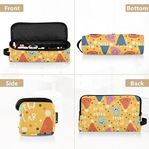 Bolsa de Herramientas para Cabello Amarilla New Year Hat, Organizador Portátil Resistente al Calor para Plancha, Rizadora, Secador y Accesorios de Estilismo, Diseño 2 en 1 miniatura 5