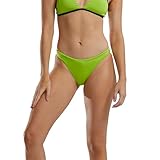 TYR Women's Solid Mini Bikini Bottom, Lime, S