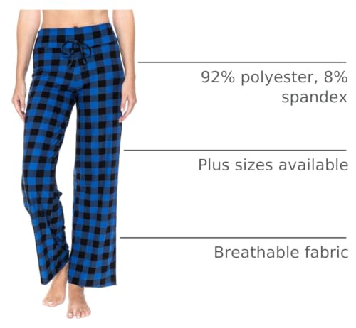 Image of Leggings Depot Women's Wide Leg Drawstring Pajama Pants for Lounge, Sleep