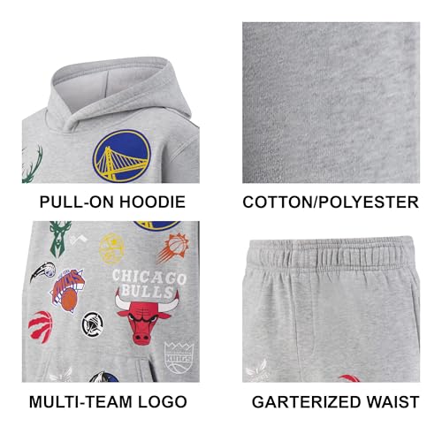 Image of Ultra Game Youth NBA Official Multi-Team Super Soft Hoodie Sweatshirt & Joggers Sweatpants Set