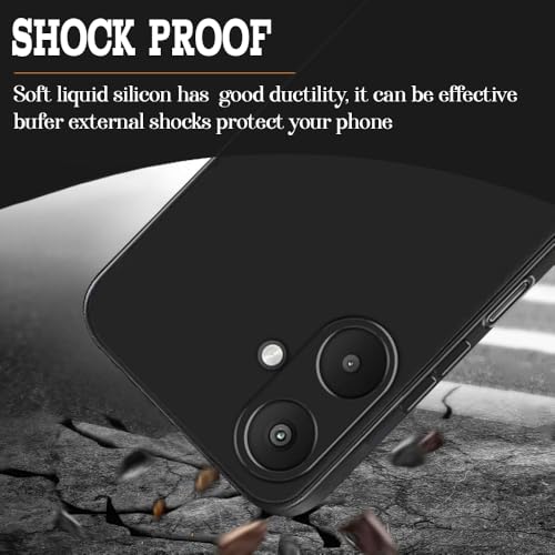 Image of Back Cover for Mi Redmi 13C 5G / Poco M6 5G | Full Camera Protection | Premium Liquid Silicon Case | Flexible Bumper Case for Mi Redmi 13C 5G / Poco M6 5G (Black)