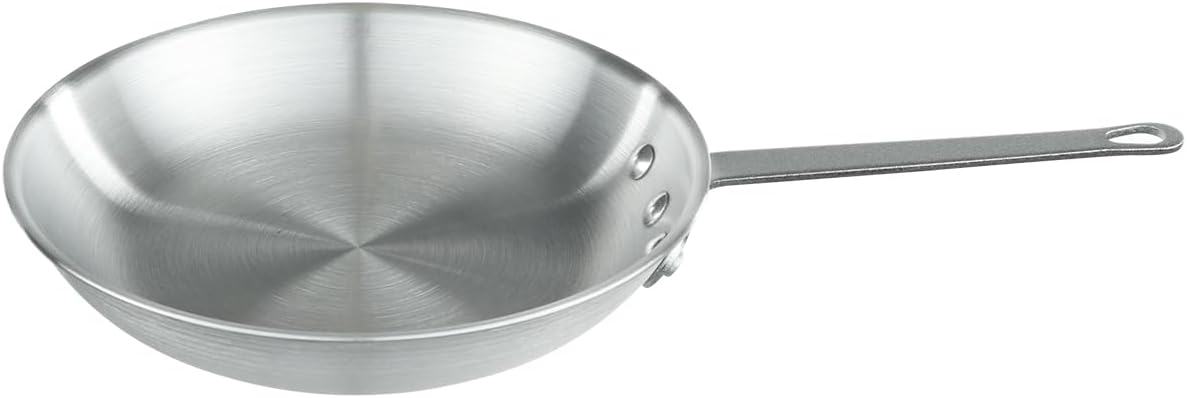 Chef Approved 10" Fry Pan | Fry Sauté Steak Pan Skillet with Firm Grip Rivet Handle for Kitchen Restaurant Diner Buffet | Gas Oven Ceramic Cooktop Compatible | Hand Wash Only, Aluminum, Natural Finish