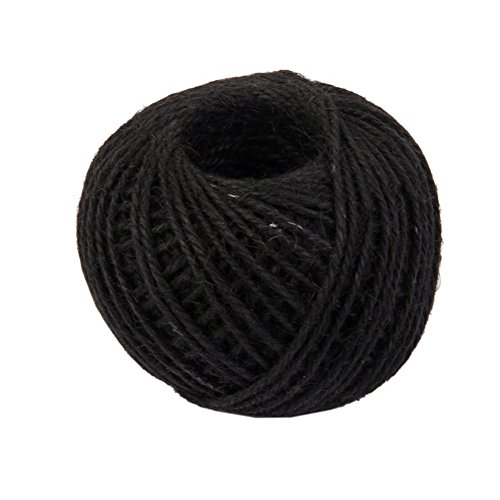 Drawihi DIY Bastelschnur Jute Seil Gartenschnur Hanf Seil für Crafts Arts und Gardening Dekoration (Schwarz) 50m*2mm Cover