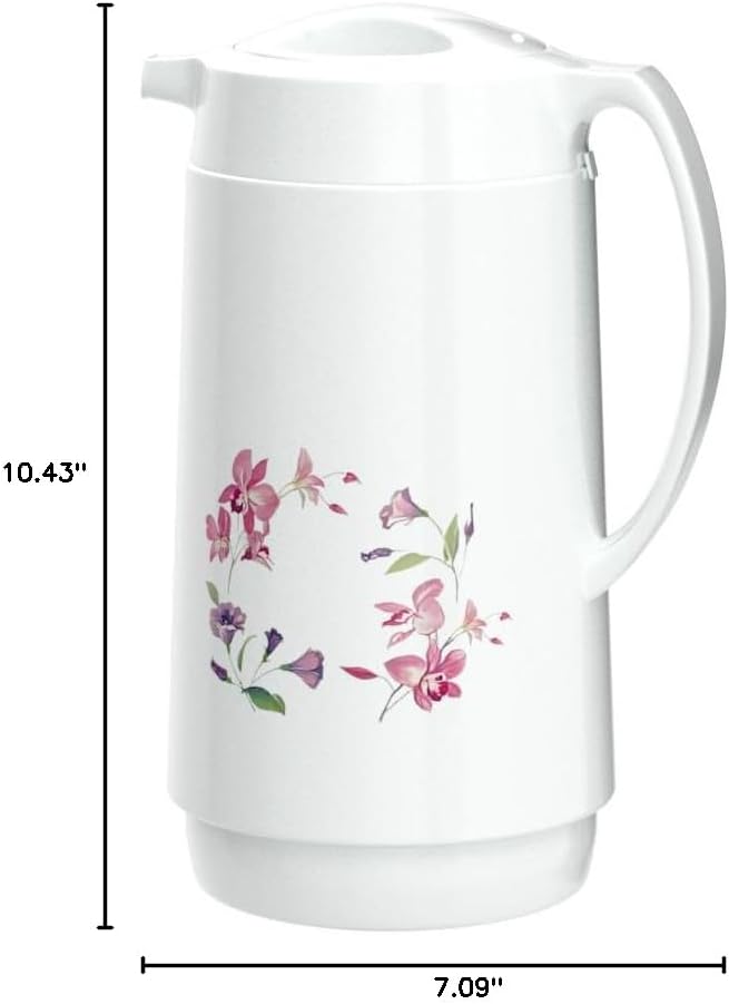 Zojirushi AG-KE10-FW Glass Hand Pot, Wreath Flower, 0.3 gal (1.0 L)