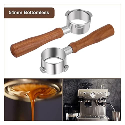 JUSTJUNFEN Ajuste de portafiltro sin Fondo de 54 mm for la Serie Breville 8, Café de Espresso de Acero Inoxidable… - Imagen 7