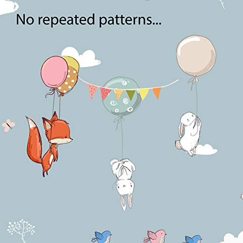 4 x Bunnies and Balloons Wrapping Paper Sheets 70cm x 50cm - Premium Recyclable Animal Gift Wrap for New Baby, Easter and more - Image 3