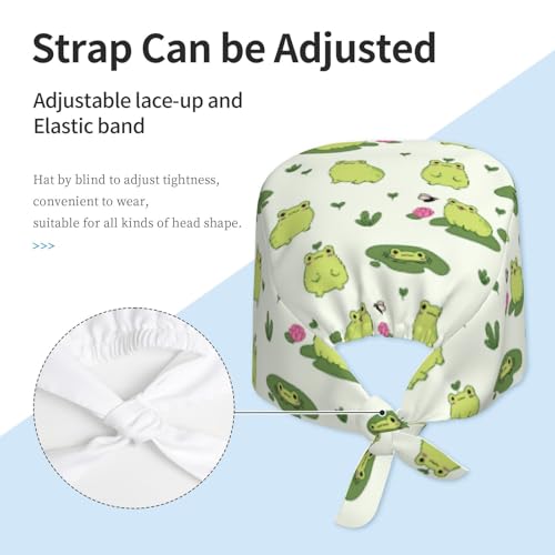 Image of Adjustable Working Cap Breathable Unisex Women Men Elastic Bandage Tie Back Hats Scrub Nursing Doctor Surgeon Cap