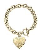Michael Kors Women's Gold-Tone Signature Heart Bracelet (Model: MKJ3963710)
