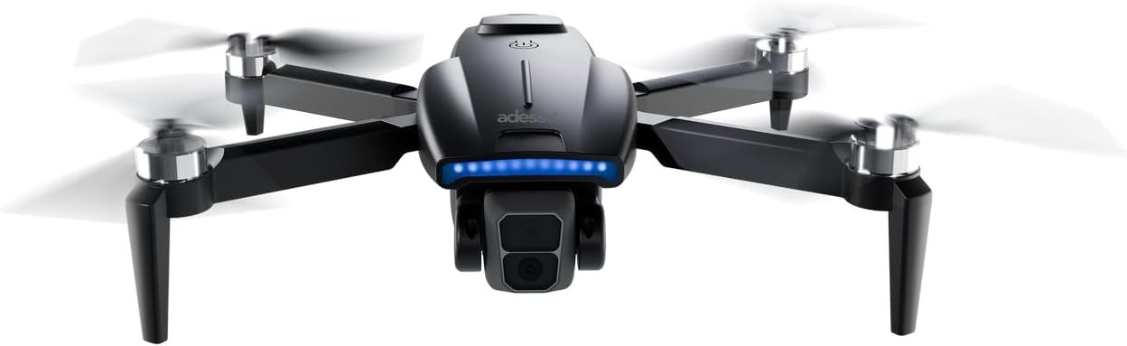 Adesso CyberDrone X2 Remote Controlled Drone with 1080P Camera Lightweight Portable 80 Meter Range Dual App and Remote Control with Camera Gimbal and 3D Flip Function