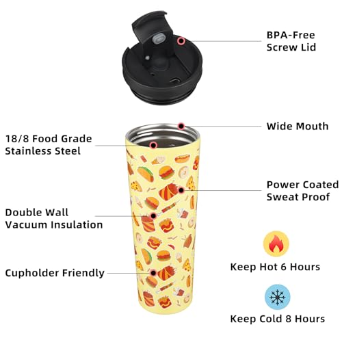 Image of BJPKPK 30 oz Coffee Tumbler with Straw, Insulated Stainless Steel Cup