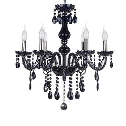 Lustre en cristal noir E14 luminaire suspendu de prestige style européen