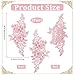 CABODYALS 4Pcs Pink Floral Embroidery Applique Beaded Flower Rhinestone Appliques 3D Polyester Lace Pearl Crystal Sew on Patches for Sewing Making Clothes Wedding Gowns Costumes Accessories Supply