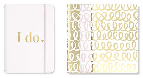 Kate Spade New York Bridal Triple Notebook Folio Set, Includes 3 Small Notebooks with 80 Pages Each, I Do (gold)