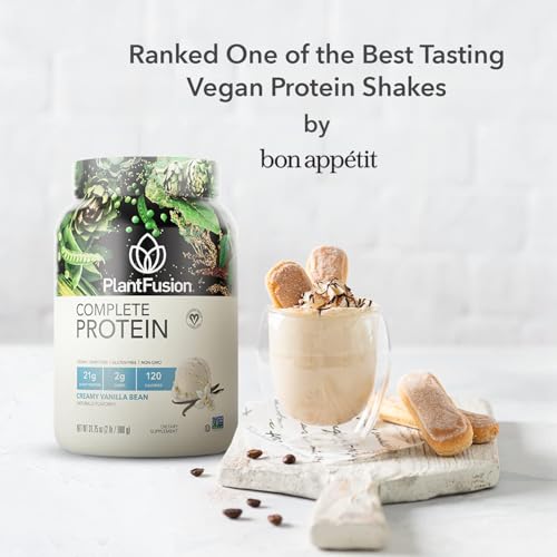 PlantFusion Complete Vegan Protein Powder Sample Packets - Plant Based Protein Powder Packets to-Go with BCAAs and Pea Protein - Keto, Gluten Free, Non-Dairy, No Sugar (Vanilla Pack of 4)