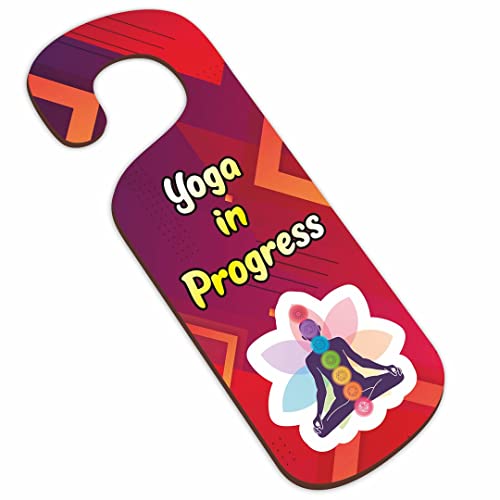 Image of CVANU Yoga in Progress Wooden Door Sign Hanger Size(24cm x 8.5cm) cv82