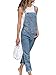 Produktbild Onsoyours Jeanslatzhose Damen Latzhose Retro Jeanshose Trägerhose Hoseanzug Denim Blumen Overall Gerades Bein Lang Trägerhose Ärmellos Locker mit Taschen B Hellblau Medium