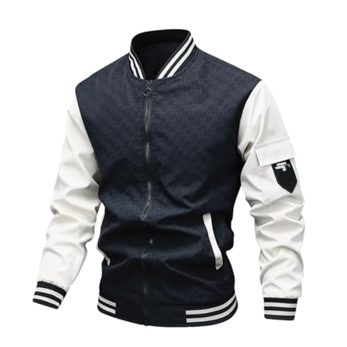 Spring And Bomber Jacket Men's High Street Stitch Armband Jogging Coat Sports Baseball Jacket