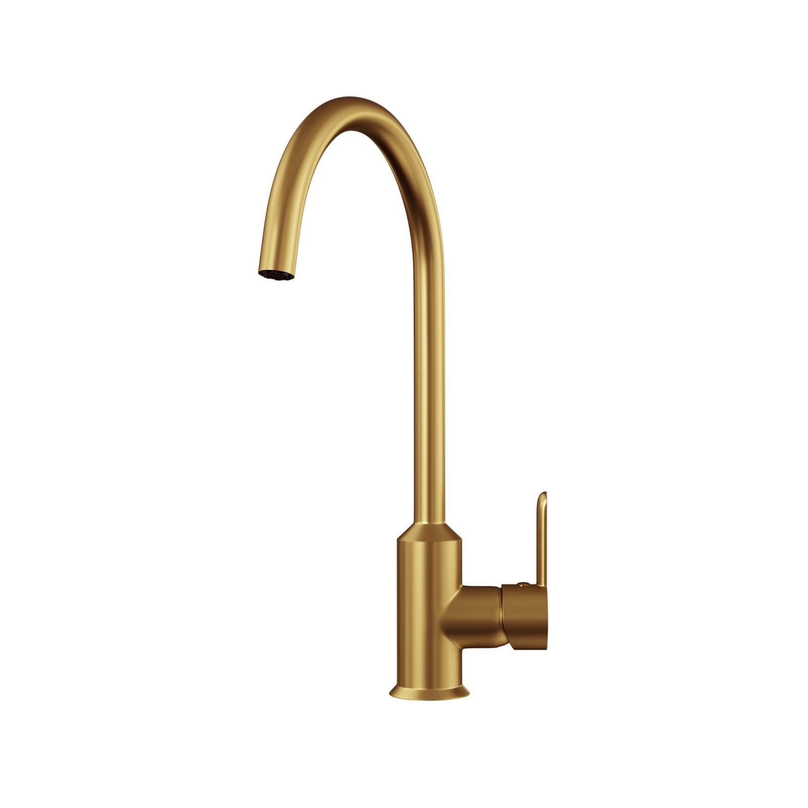 Liquida Gold Ent21gd Brushed Pvd Single Lever Swivel Spout Kitchen Mixer Tap