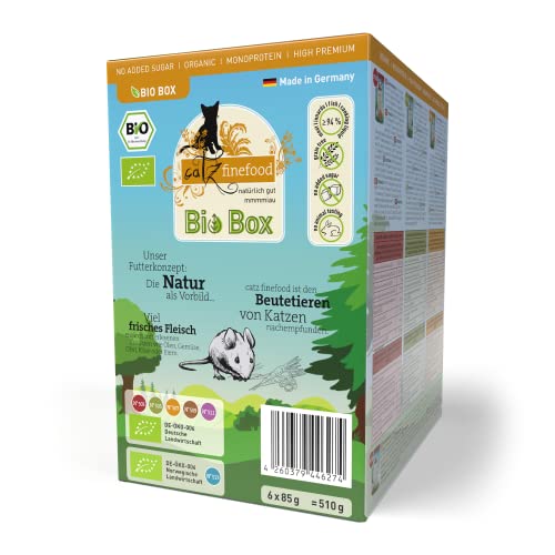 catz finefood Bio Katzenfutter MIX Paket - 6 x 85 g - Nassfutter für Katzen - N° 513, 511, 509, 507, 505 & 503 Ohne Getreide & zugesetzten Zucker (0,51kg)