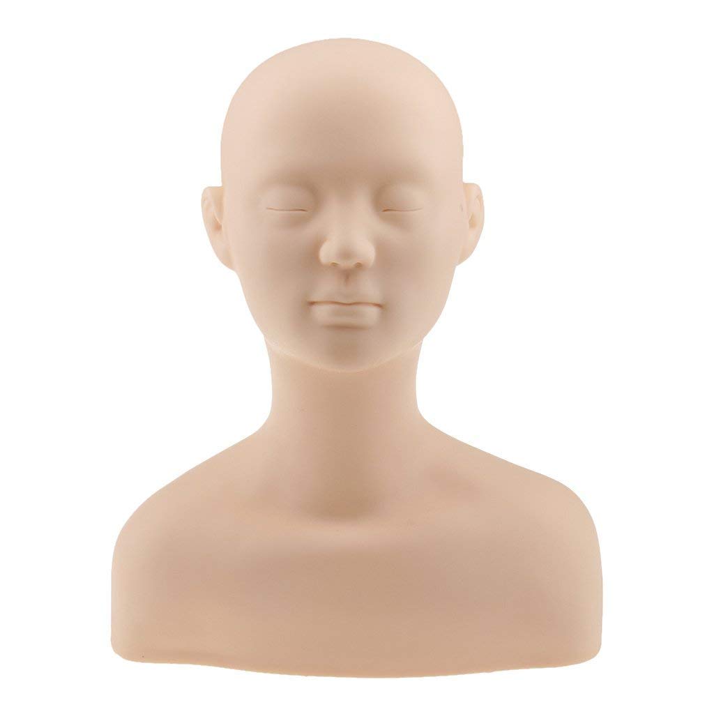 Silikon Mannequin Kopf Schaufensterpuppe Modellkopf Schminkkopf für Akupunktur Massage Training/Make Up