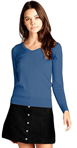 Image of ToBeInStyle Women's Classic Long Sleeve V-Neck Pullover Sweater