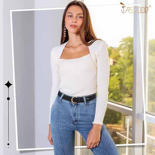 Image of JASGOOD Women Men Braided Woven Elastic Stretch Waist Belt Golf Canvas Fabric Casual Belt for Jeans Pants