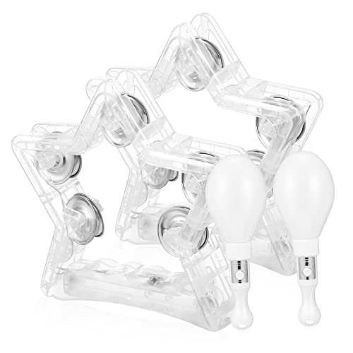 Toyvian 2 Unidades Trocador De Luz Led Sinos De Pandeiro De Mão Pandeiro Para Festa Brinquedo Educat