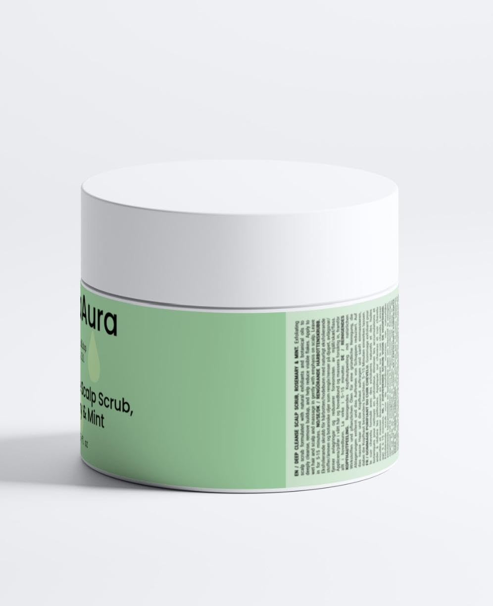 DermaAura Deep Cleanse Scalp Scrub, Rosemary and Mint, 170 ml, White And Green - Image 2