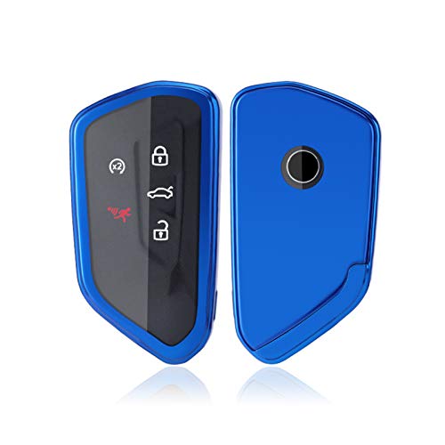 SKTU Coque de clé de Voiture en TPU pour Golf 8 S Eat Leon MK 4 Tarraco Ateca S Koda Octavia 2020+, Bleu Cover