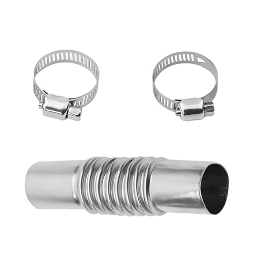 ANFTDCO Car Exhaust Pipe Connector Kit, 5.11" Stainless Steel Straight