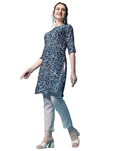 Image of Yashika Women's Crepe Pink Straight Stitched Kurti || Kurta