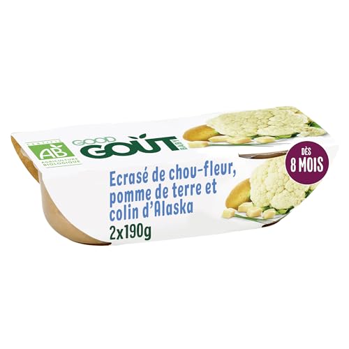 GOOD GOÛT Écrasé Chou-Fleur, Pomme De Terre Et Colin Bébé 8 Mois