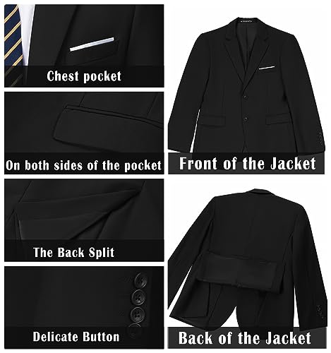 Men Suit 2 Piece Groomsmen Tuxedo Prom Blazer Slim Fit Suits Two Button Wedding Dress Jacket Pants Set with Tie4