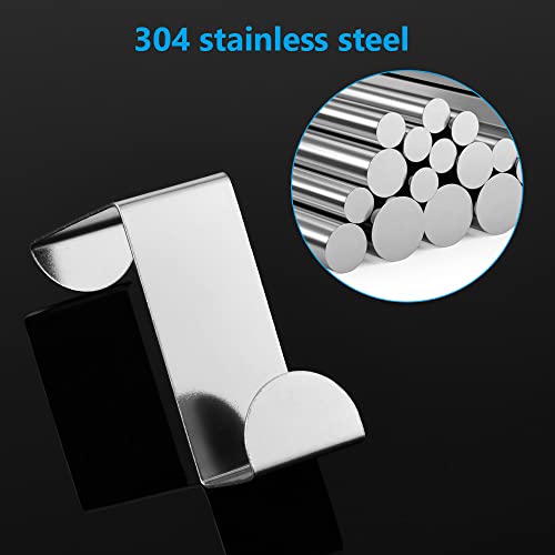 flintronic Over Door Hooks, 8PCS Heavy-Duty Over Door Hanger, Stainless Steel Coat Hooks Wall Mounted for Doors Bedroom - Image 4
