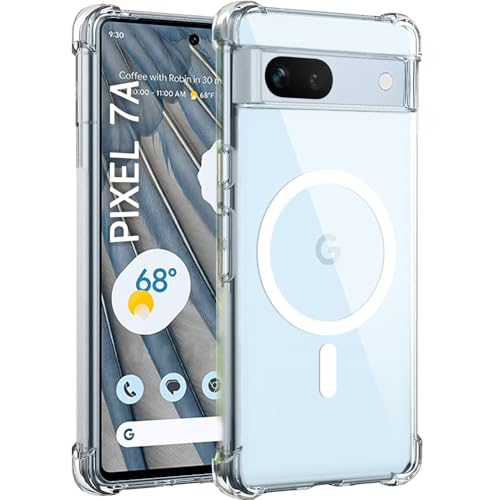 Image of TheGiftKart Shockproof Ultra-Hybrid Back Cover Case for Google Pixel 7A Compatible with MagSafe | 360 Degree Protection | Crystal Clear Hard Back Cover Case (PC & TPU, Transparent Bumper)