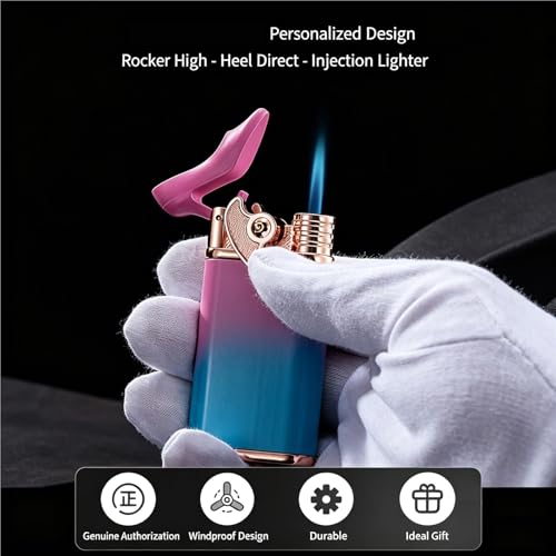 Encendedor recargable azul antiventilado con efecto color rosa miniatura 7
