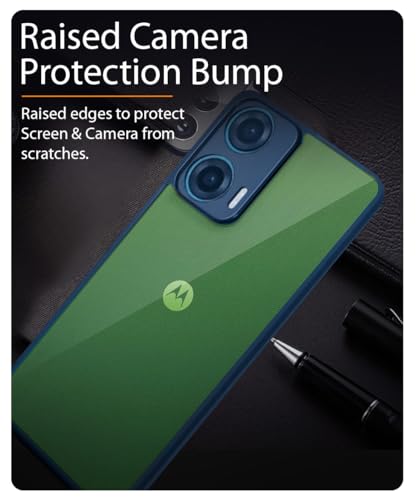 Image of WOW IMAGINE Shockproof Hybrid Back Cover for Motorola Moto G35 5G | Hard Slim fit Back Case | PC & TPU | Clear Transparent Case - Blue