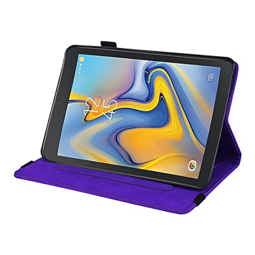 Étui Samsung Galaxy Tab A 8.0 T387 en cuir violet avec porte-carte