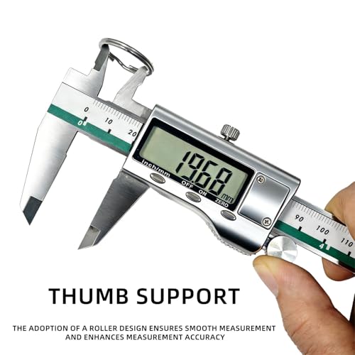 Image of Digital Vernier Caliper 150mm (6 Inch) Stainless Steel, LCD Display, Inch /mm Conversion, High Accuracy Measuring Tool for Engineering, Jewelry & DIY (platinum caliper)