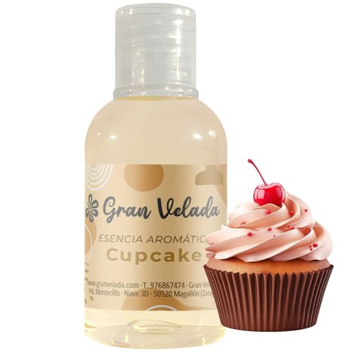 Esencia Aromática de Cupcake, Fragancia Golosa y Envuelvente | Ideal para Perfumes, Jabones y Velas Caseras | Notas de Almendra, Canela y Vainilla | Uso Profesional | Litro