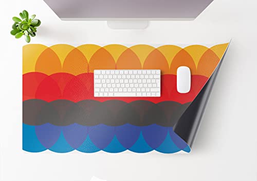 Mubusi Alfombrilla Escritorio Hipnosis 40x80 cm - Protector de Mesa de Escritorio - Alfombrilla de Ratón - Cubre Mesa - Tapete escritorio XXL - Desk Mat
