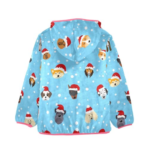 OTVEE Christmas Different Breeds Of Dogs Kids Hoodie Jacket Fall Spring Full Zip Warm Outwear Coat2