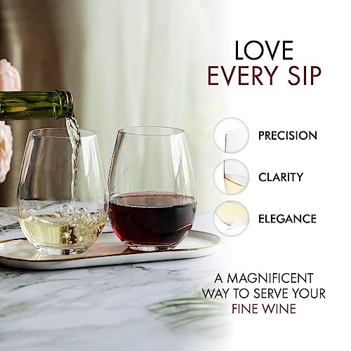 Image of Forestamart 4pcs, Stemless Wine Glasses for Red Or White Wine, 350ml Great for Drinking Wine ||Whiskey Or Juice|| Versatile Glass Cups /Glassware Sets /Glass Tumblers