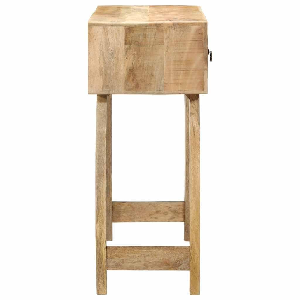 Table Console en Bois de manguier Massif 90x32x75 cm avec 2 tiroirs pour Salon entrée Couloir Chambre Bureau Meuble de Rangement Robuste